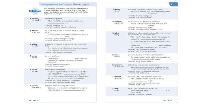 Vocabulary unit enriched