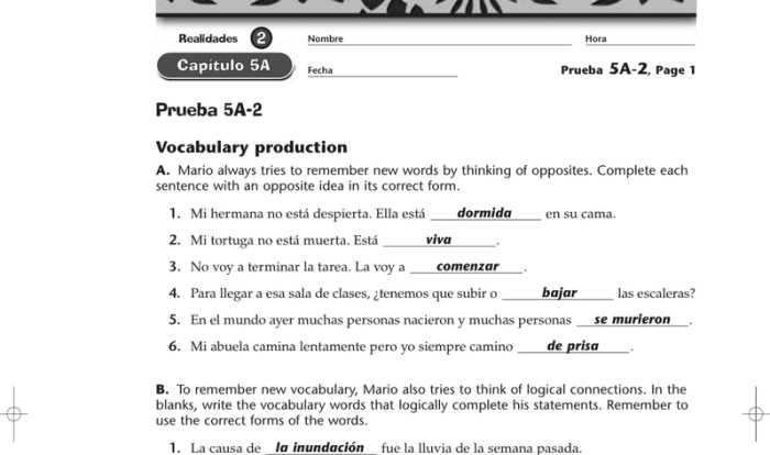 Answer key to realidades 1 workbook