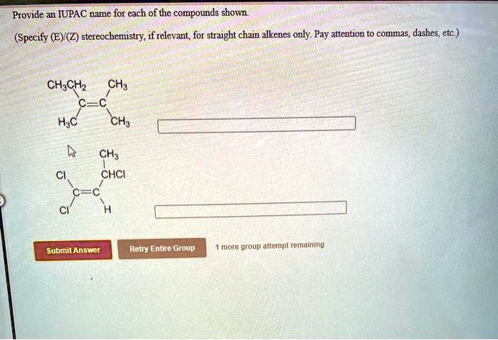 Give the iupac name for each compound.