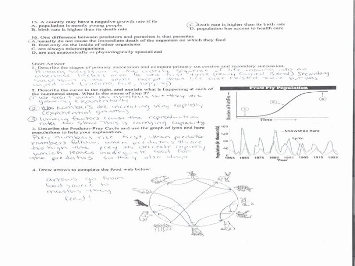 Ecological relationships worksheet answers key