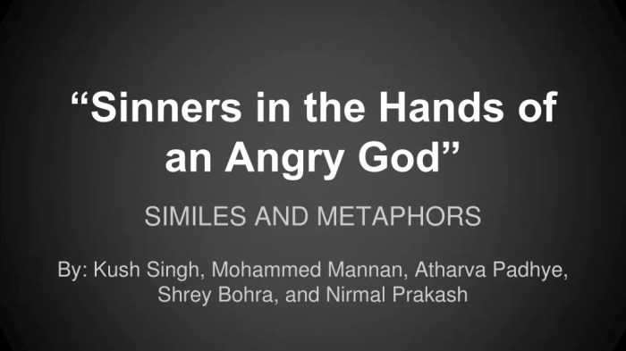 Sinners in the hands of an angry god similes